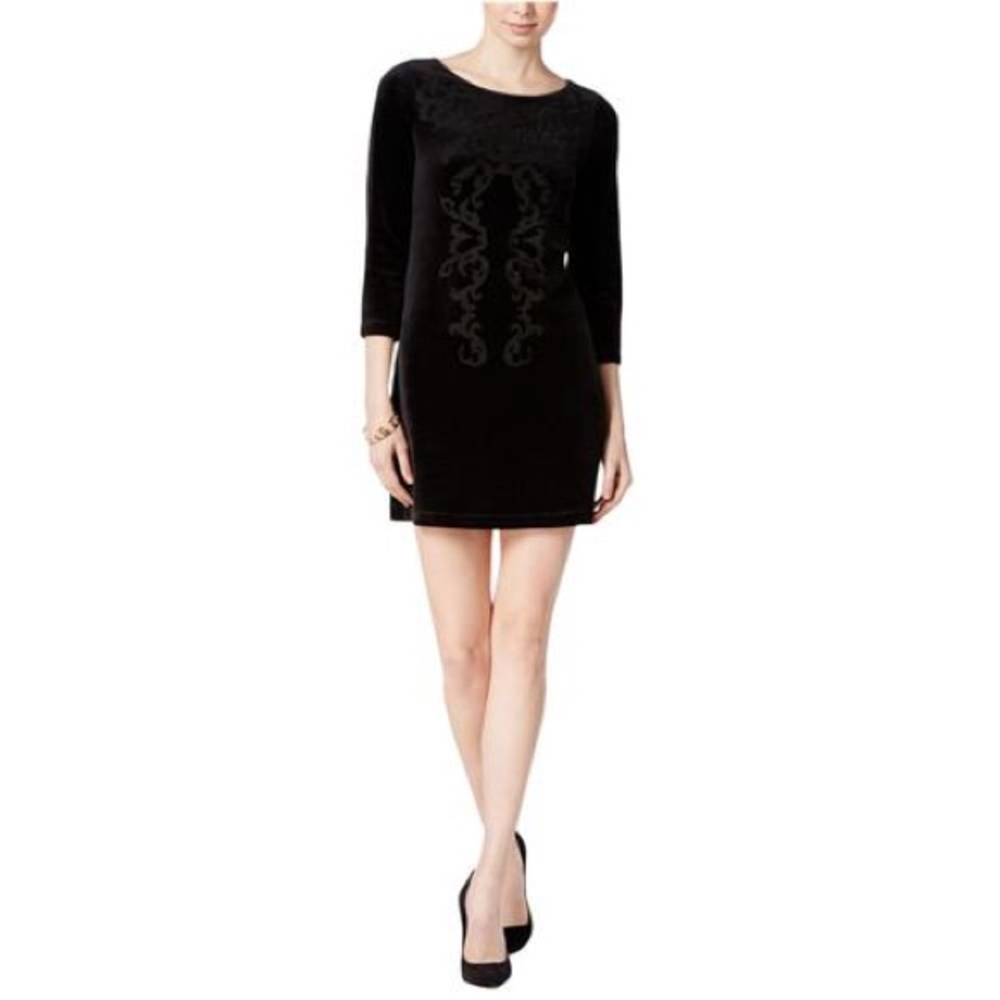 SANCTUARY | GIA FLOCKED VELVET SHEATH DRESS
